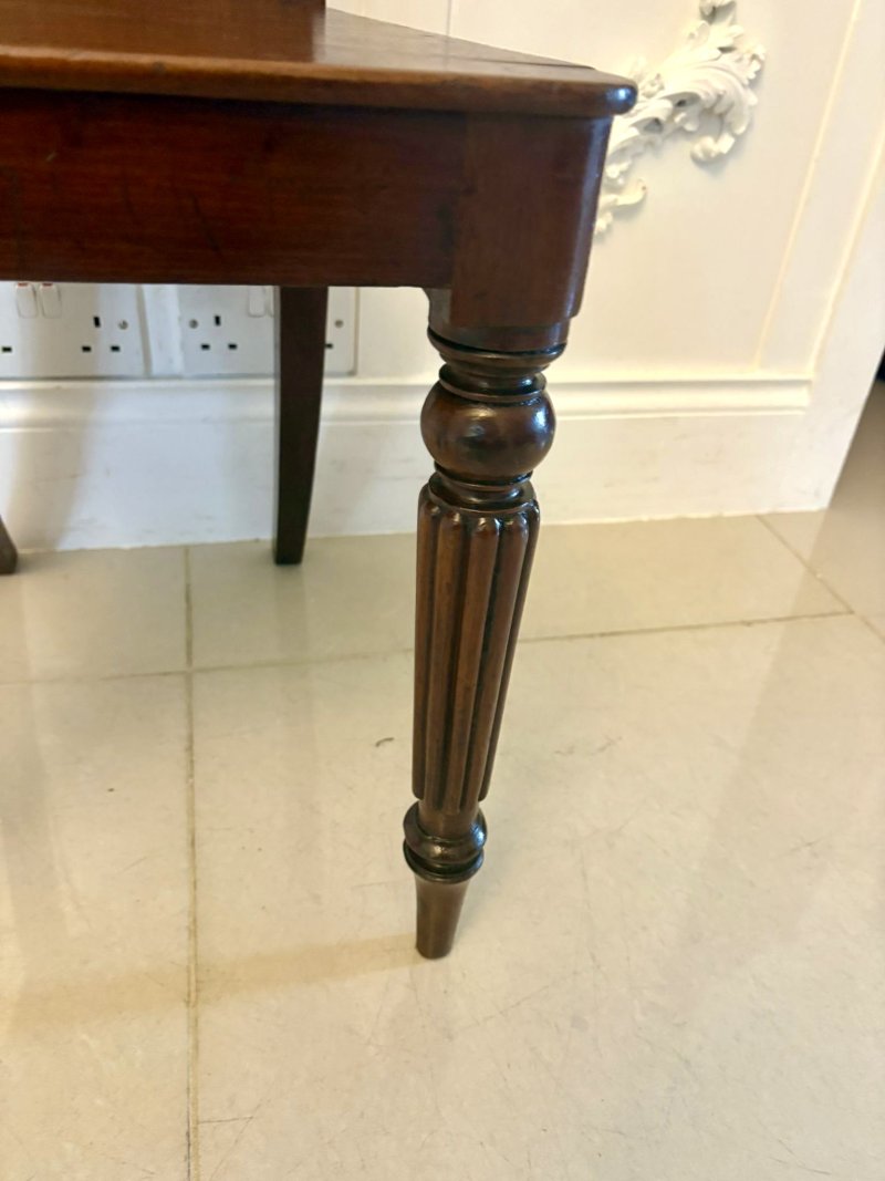 Pair of Antique Regency Quality Carved Figured Mahogany Hall Chairs - Image 12